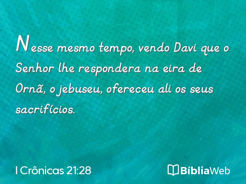 I Crônicas 21:28 em imagem para compartilhar