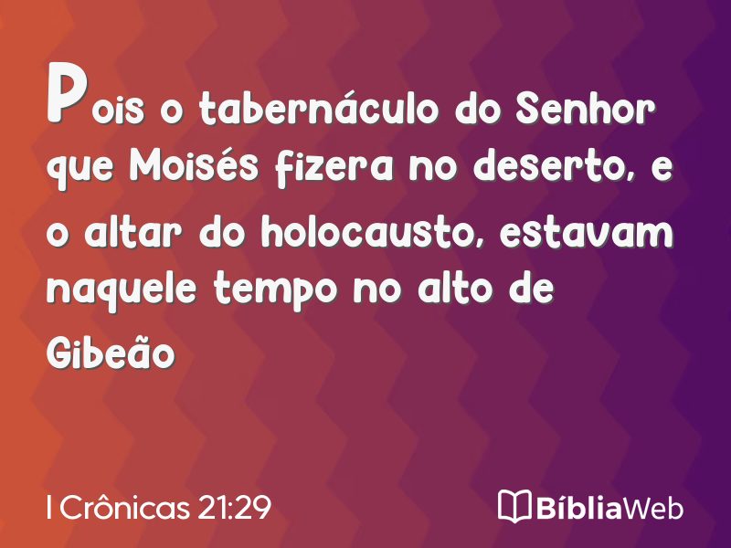 I Crônicas 21:29 em imagem para compartilhar