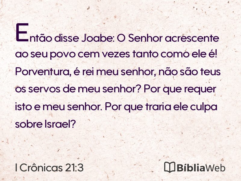 I Crônicas 21:3 em imagem para compartilhar