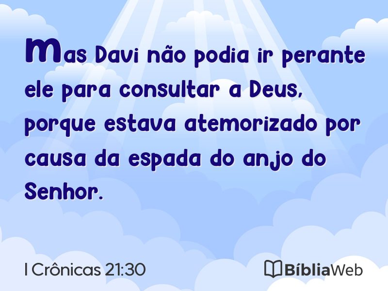 I Crônicas 21:30 em imagem para compartilhar