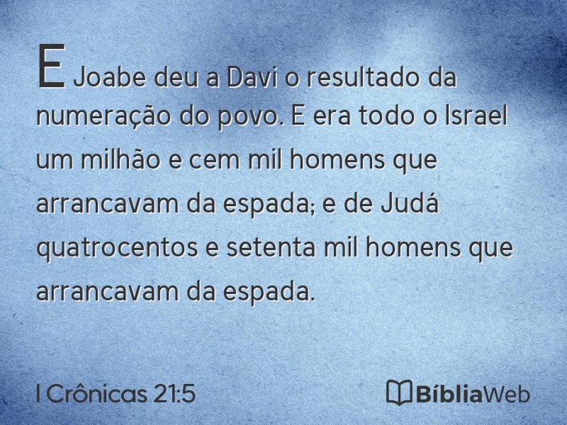 I Crônicas 21:5 em imagem para compartilhar