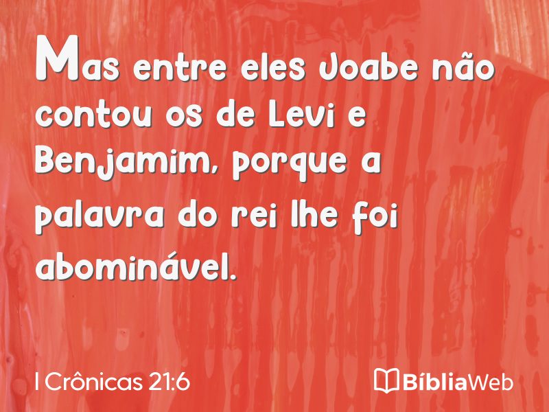 I Crônicas 21:6 em imagem para compartilhar