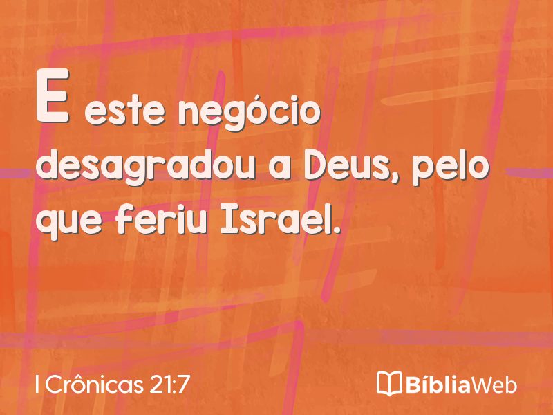 I Crônicas 21:7 em imagem para compartilhar