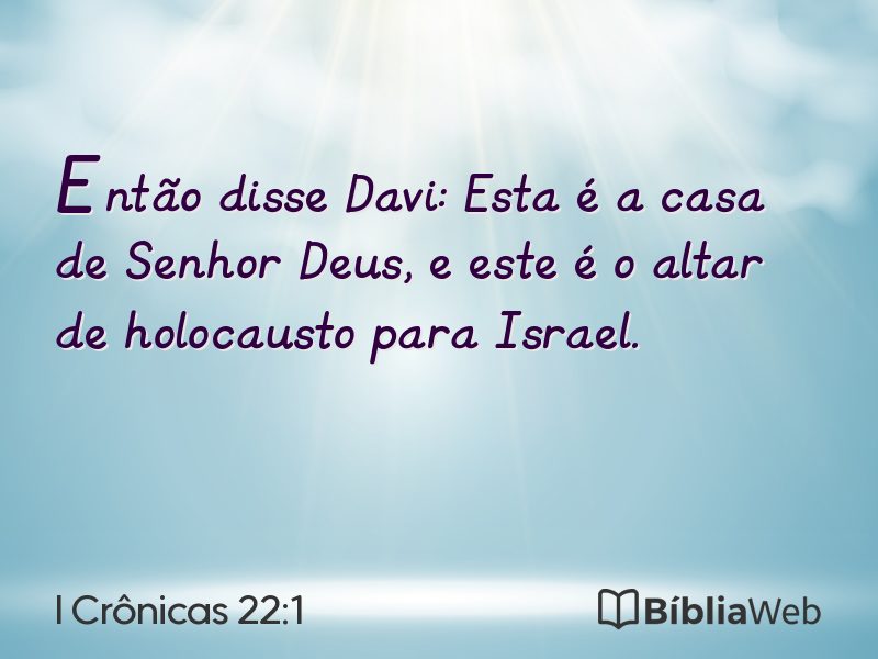 I Crônicas 22:1 em imagem para compartilhar