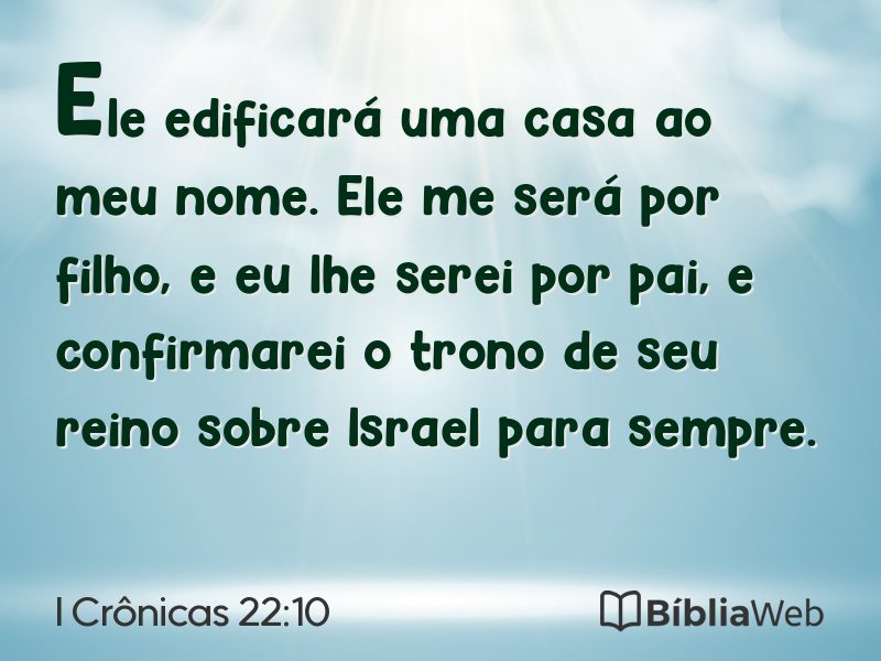 I Crônicas 22:10 em imagem para compartilhar