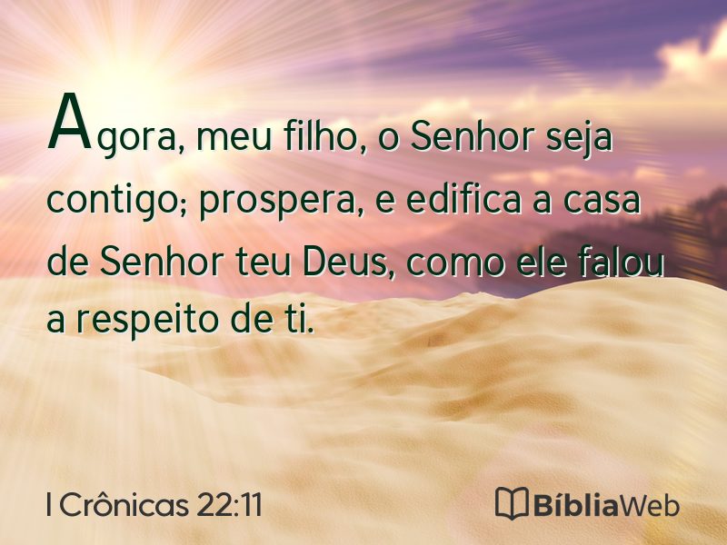 I Crônicas 22:11 em imagem para compartilhar