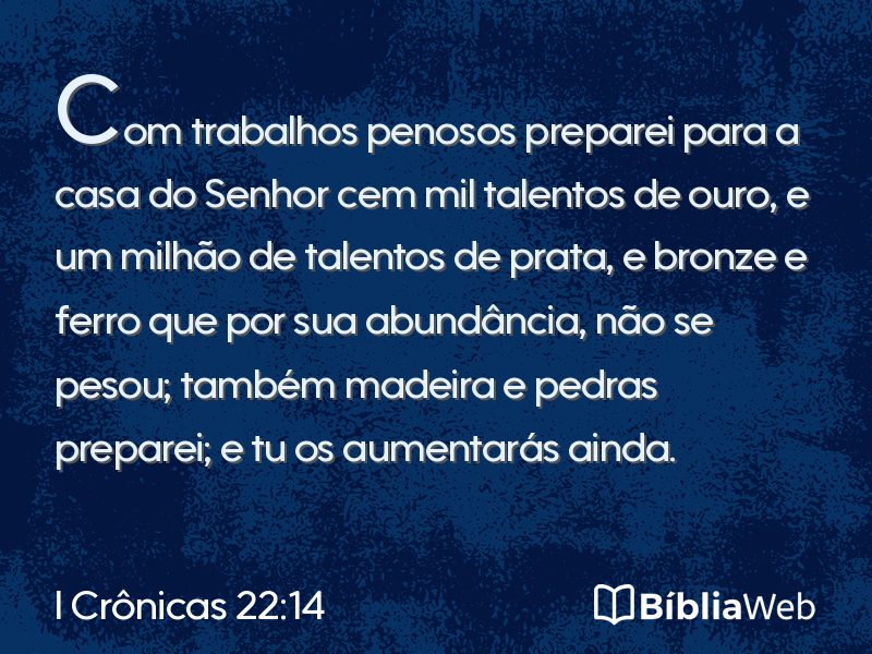 I Crônicas 22:14 em imagem para compartilhar