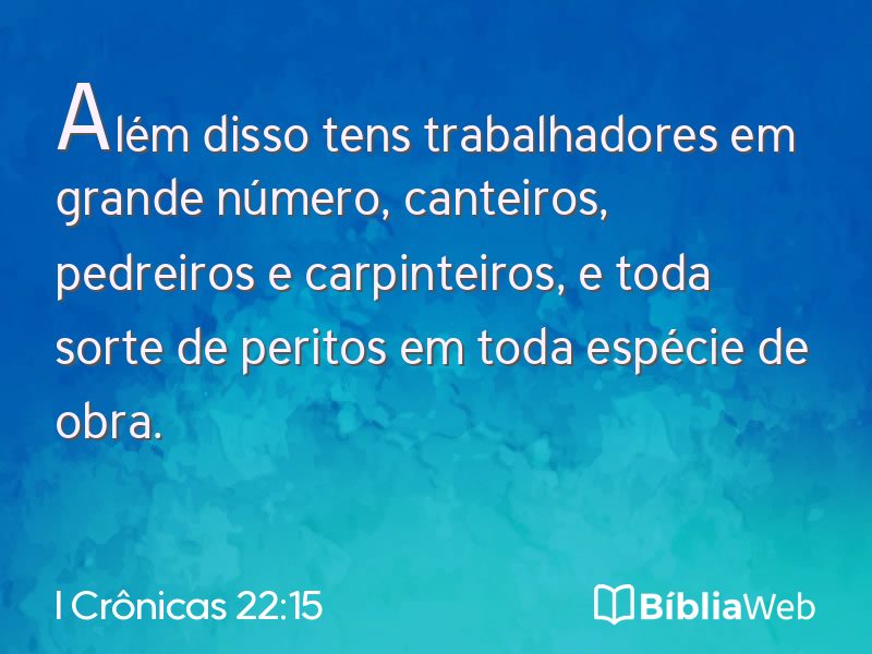 I Crônicas 22:15 em imagem para compartilhar