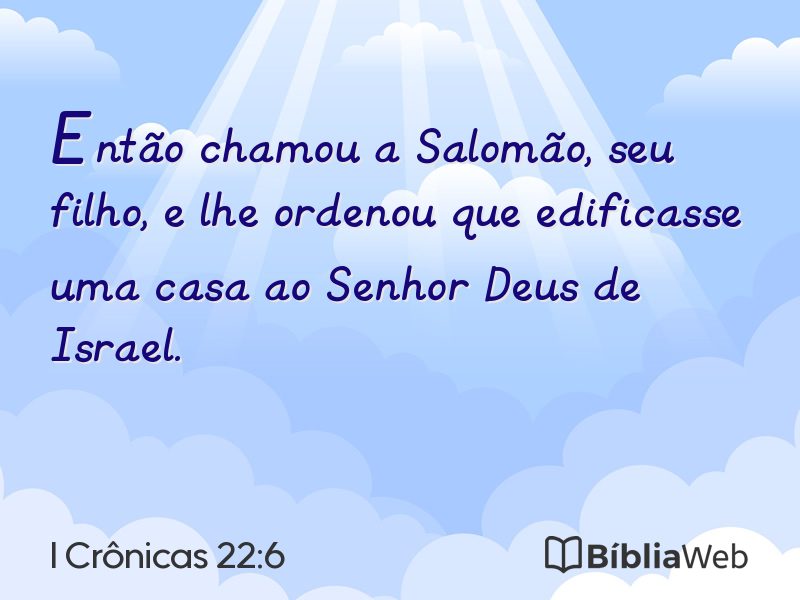 I Crônicas 22:6 em imagem para compartilhar