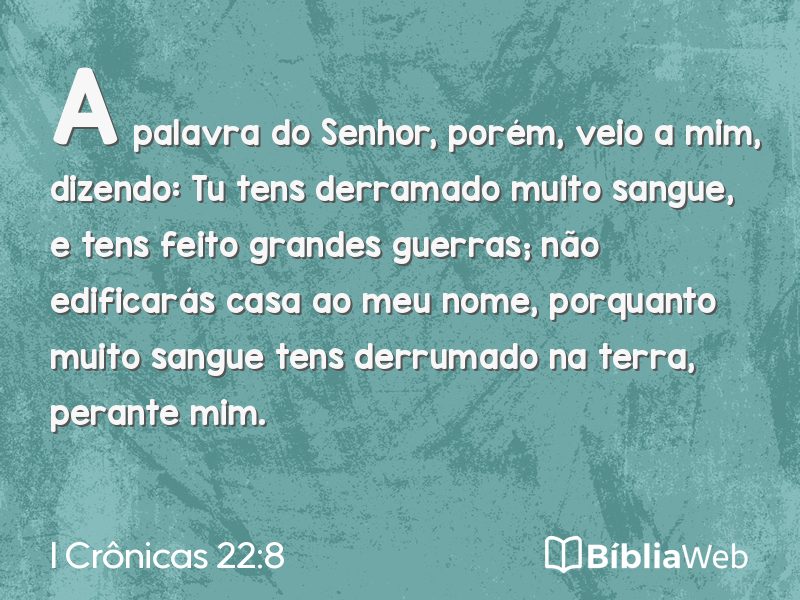 I Crônicas 22:8 em imagem para compartilhar