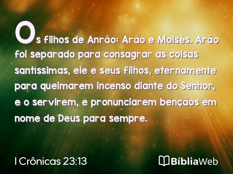 I Crônicas 23:13 em imagem para compartilhar