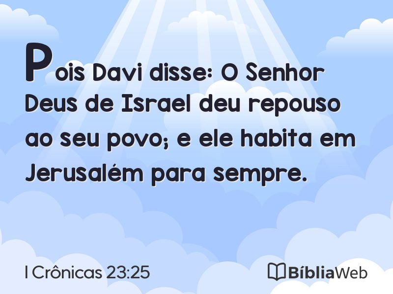 I Crônicas 23:25 em imagem para compartilhar