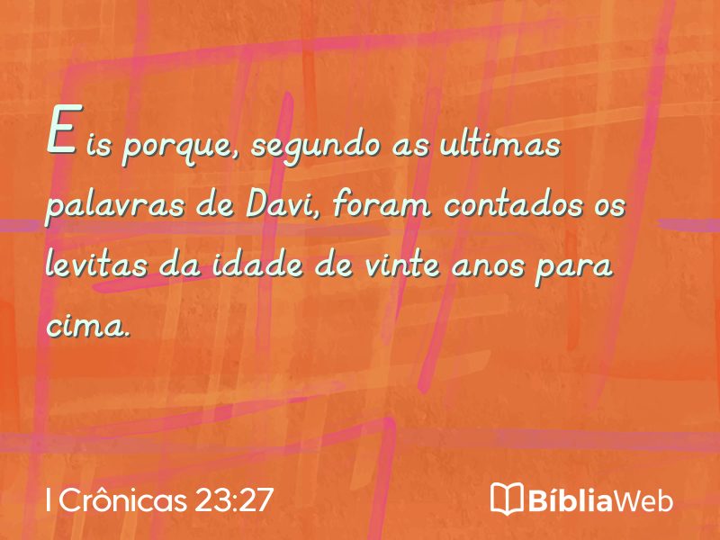 I Crônicas 23:27 em imagem para compartilhar