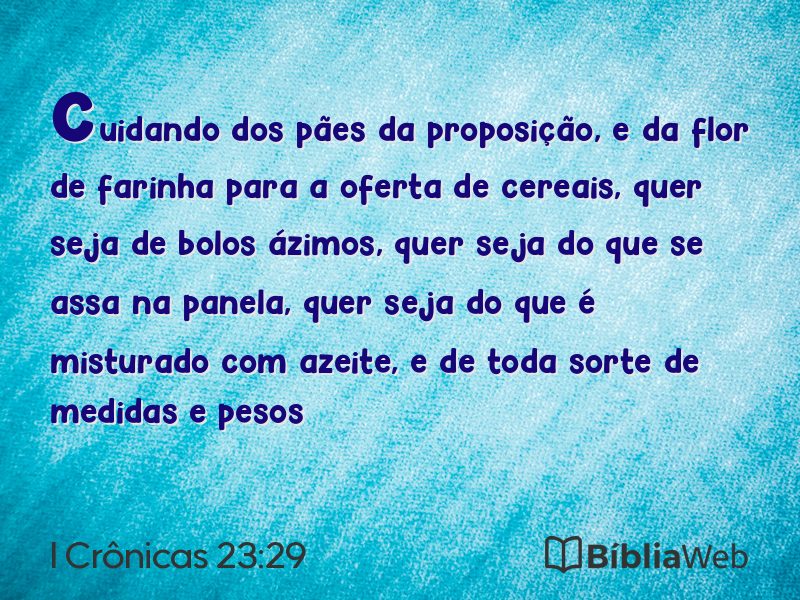 I Crônicas 23:29 em imagem para compartilhar