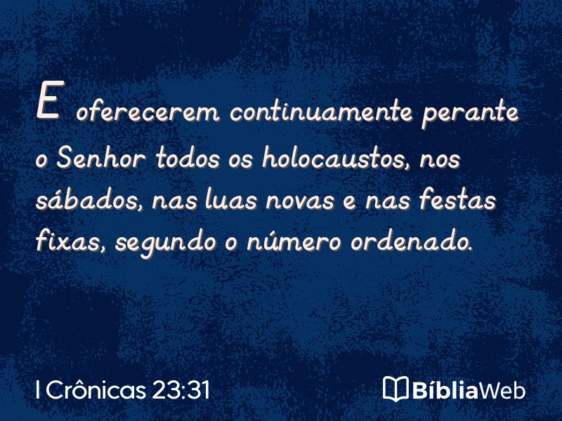I Crônicas 23:31 em imagem para compartilhar