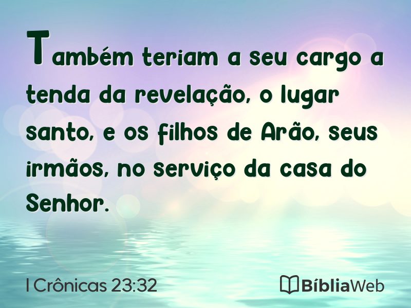 I Crônicas 23:32 em imagem para compartilhar