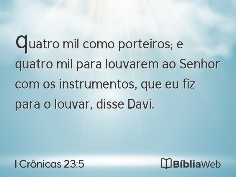 I Crônicas 23:5 em imagem para compartilhar