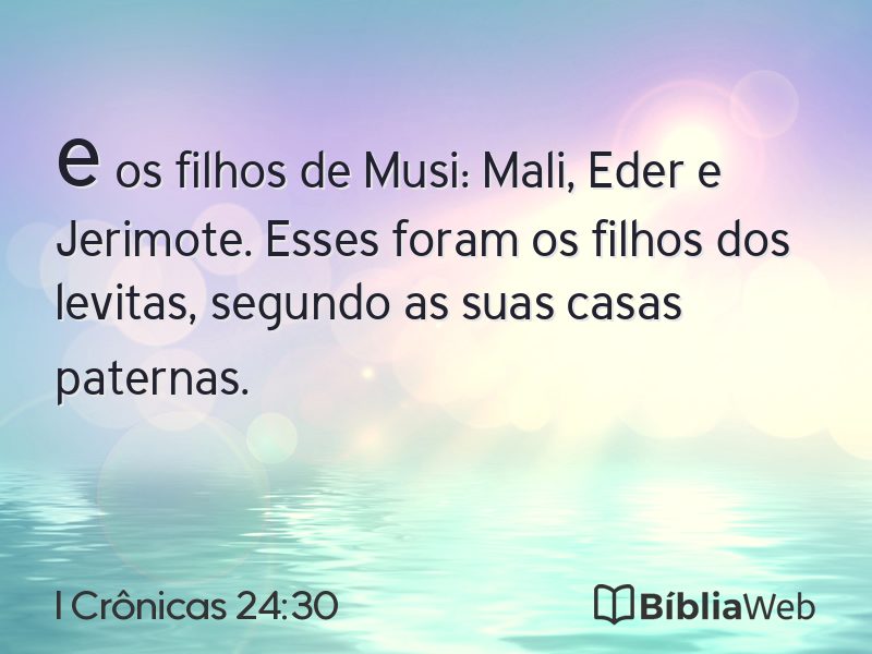 I Crônicas 24:30 em imagem para compartilhar