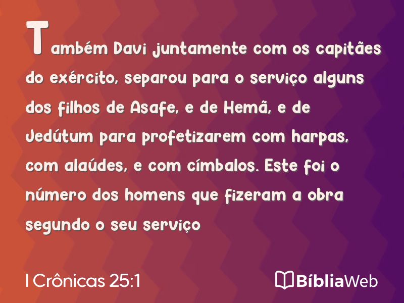 I Crônicas 25:1 em imagem para compartilhar