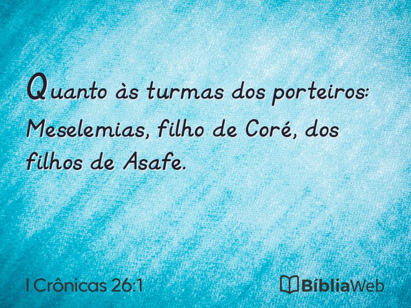 I Crônicas 26:1 em imagem para compartilhar