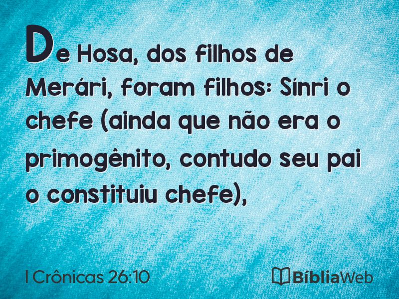 I Crônicas 26:10 em imagem para compartilhar