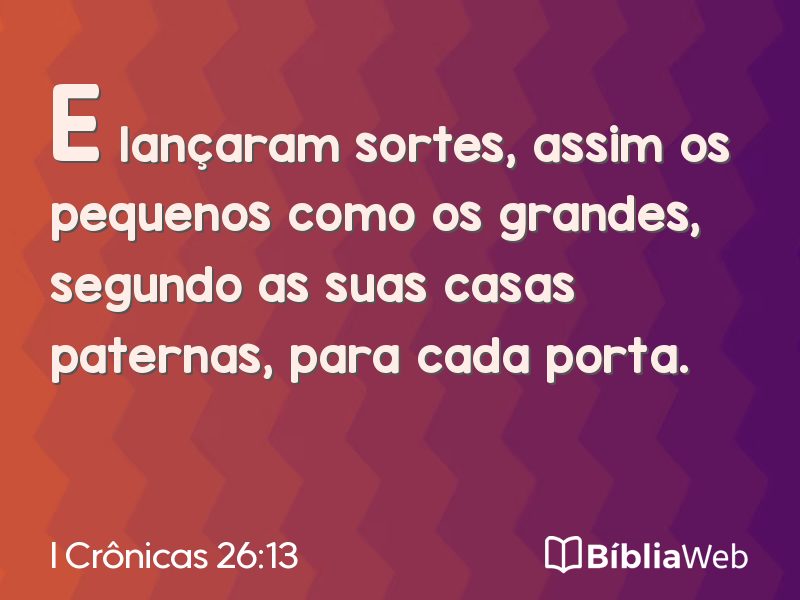 I Crônicas 26:13 em imagem para compartilhar