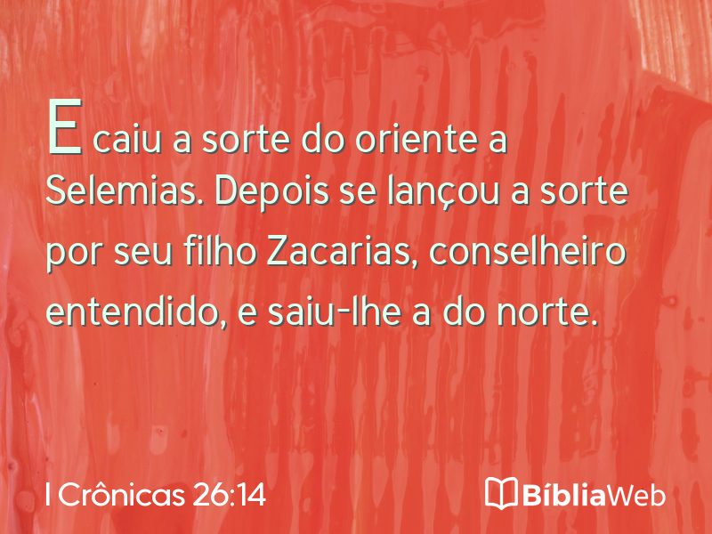 I Crônicas 26:14 em imagem para compartilhar
