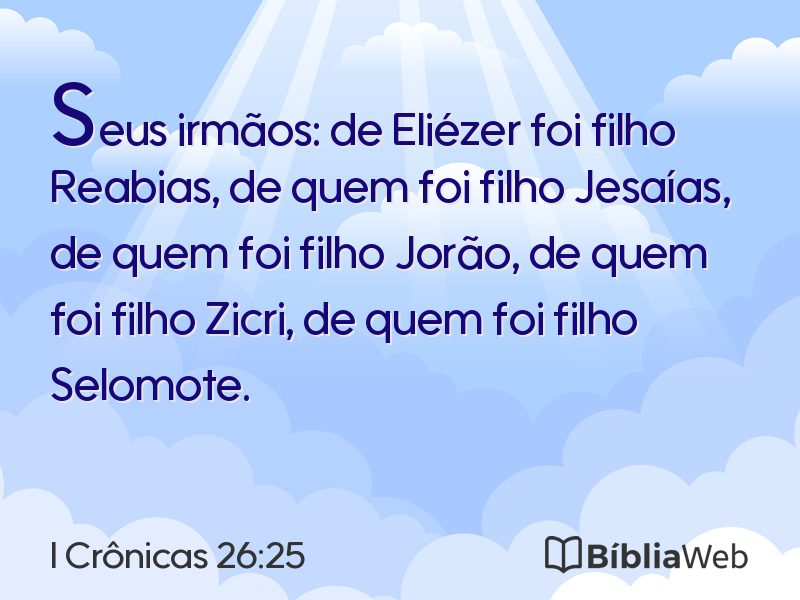 I Crônicas 26:25 em imagem para compartilhar