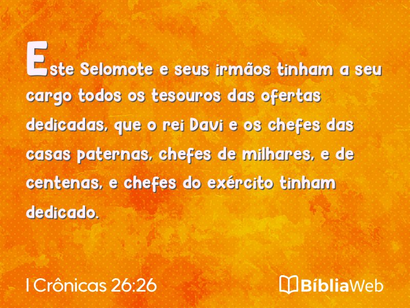 I Crônicas 26:26 em imagem para compartilhar