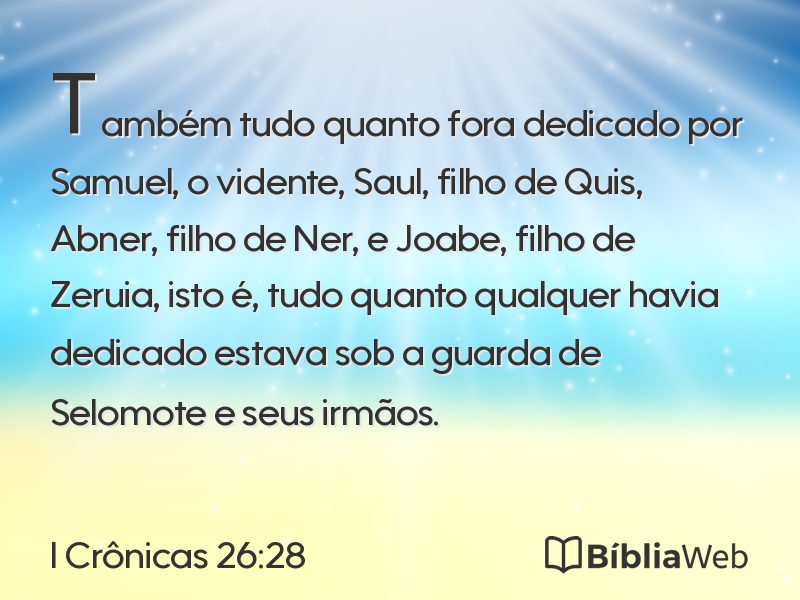 I Crônicas 26:28 em imagem para compartilhar