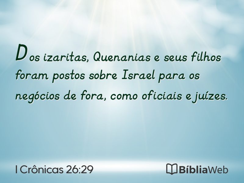 I Crônicas 26:29 em imagem para compartilhar