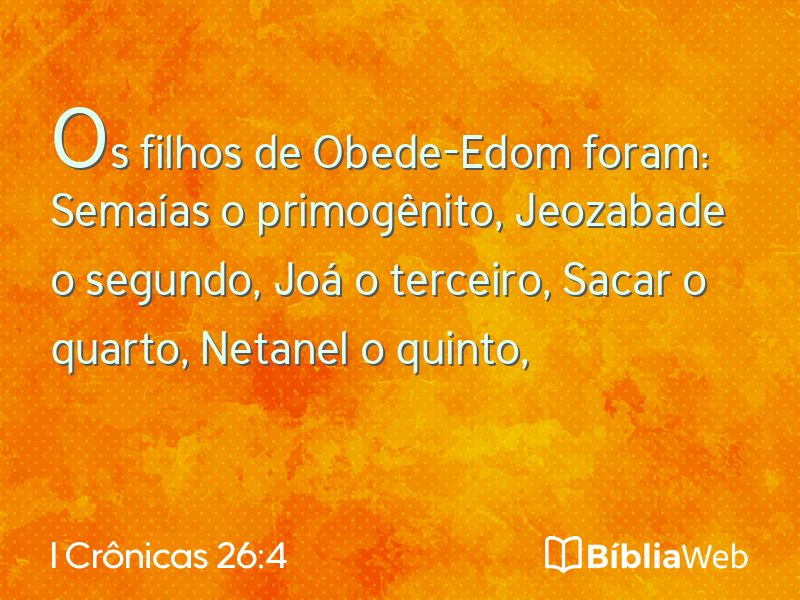I Crônicas 26:4 em imagem para compartilhar