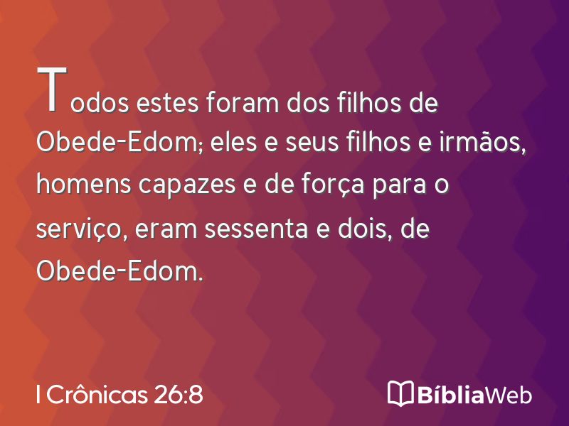 I Crônicas 26:8 em imagem para compartilhar