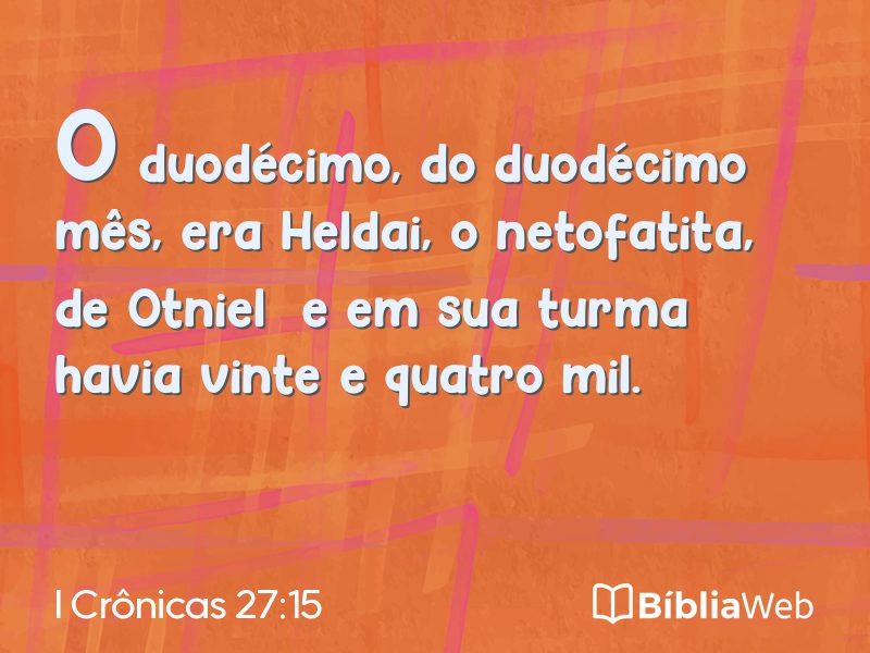 I Crônicas 27:15 em imagem para compartilhar