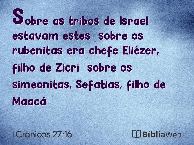 I Crônicas 27:16 em imagem para compartilhar
