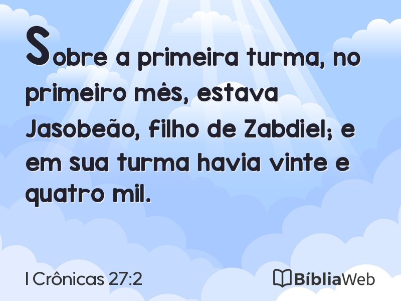 I Crônicas 27:2 em imagem para compartilhar