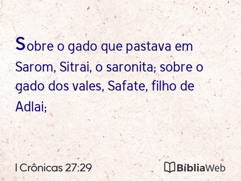 I Crônicas 27:29 em imagem para compartilhar