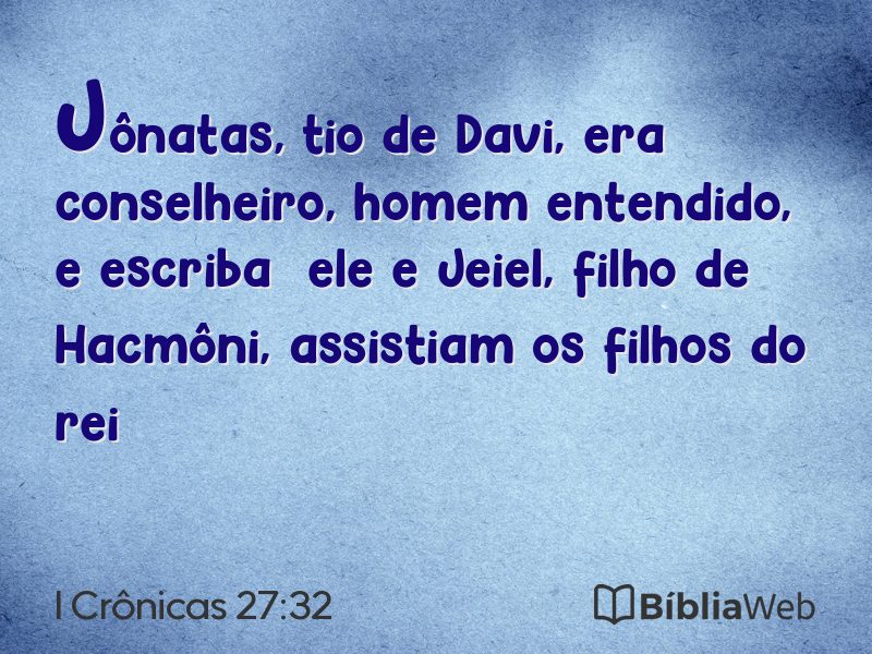 I Crônicas 27:32 em imagem para compartilhar