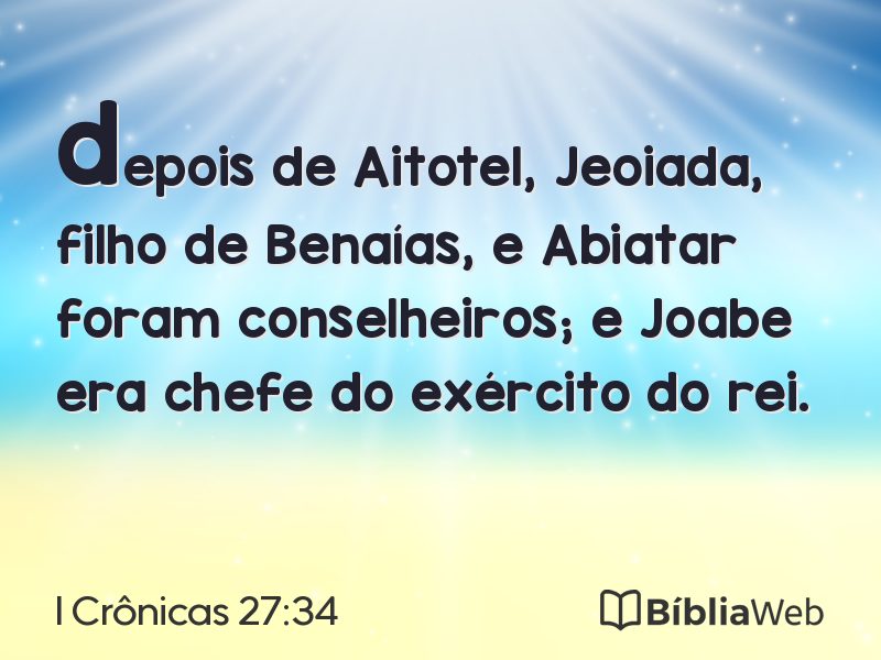 I Crônicas 27:34 em imagem para compartilhar