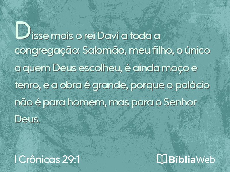 I Crônicas 29:1 em imagem para compartilhar
