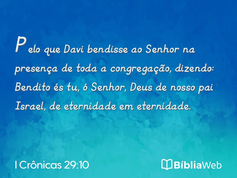 I Crônicas 29:10 em imagem para compartilhar