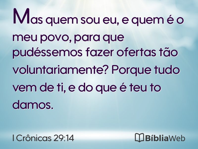 I Crônicas 29:14 em imagem para compartilhar
