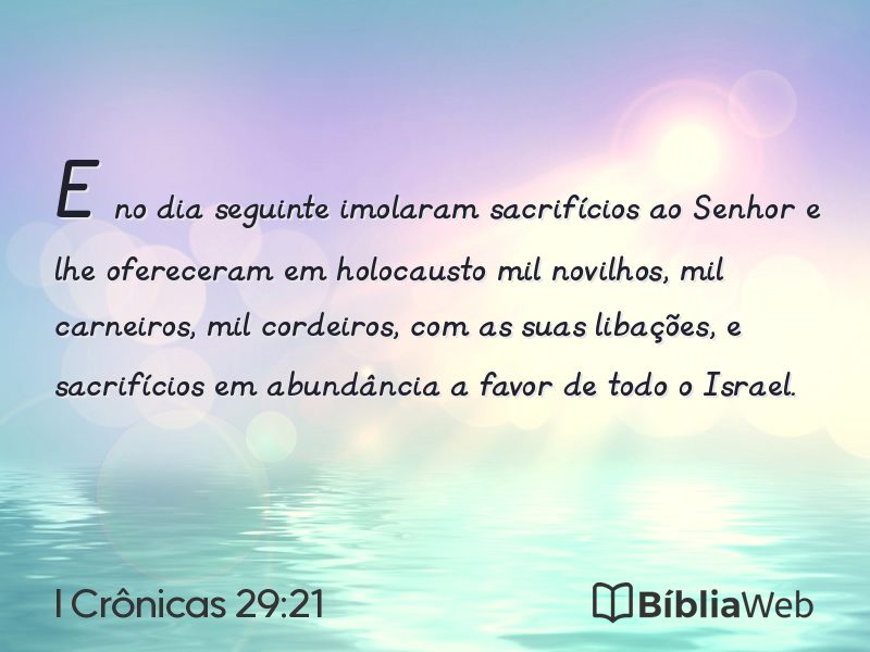 I Crônicas 29:21 em imagem para compartilhar