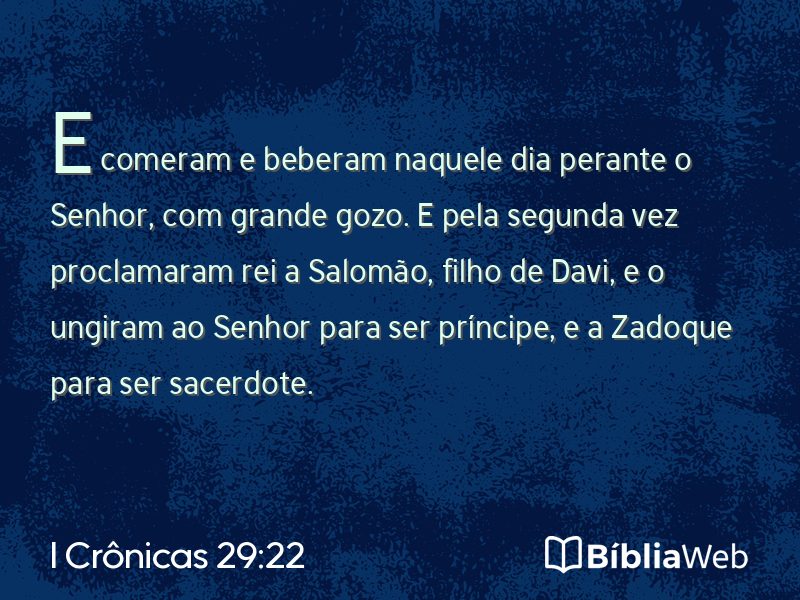 I Crônicas 29:22 em imagem para compartilhar