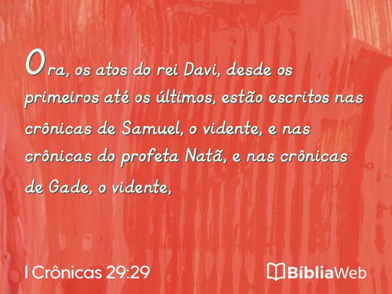 I Crônicas 29:29 em imagem para compartilhar