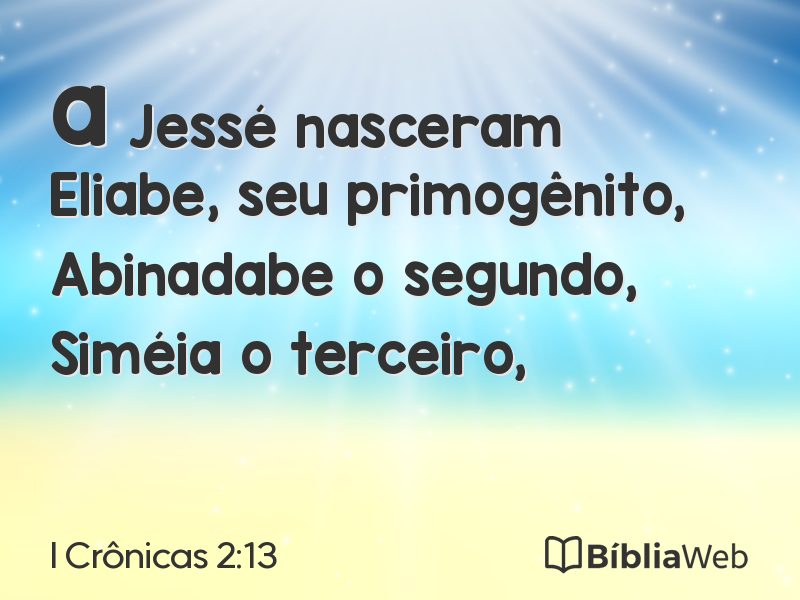 I Crônicas 2:13 em imagem para compartilhar