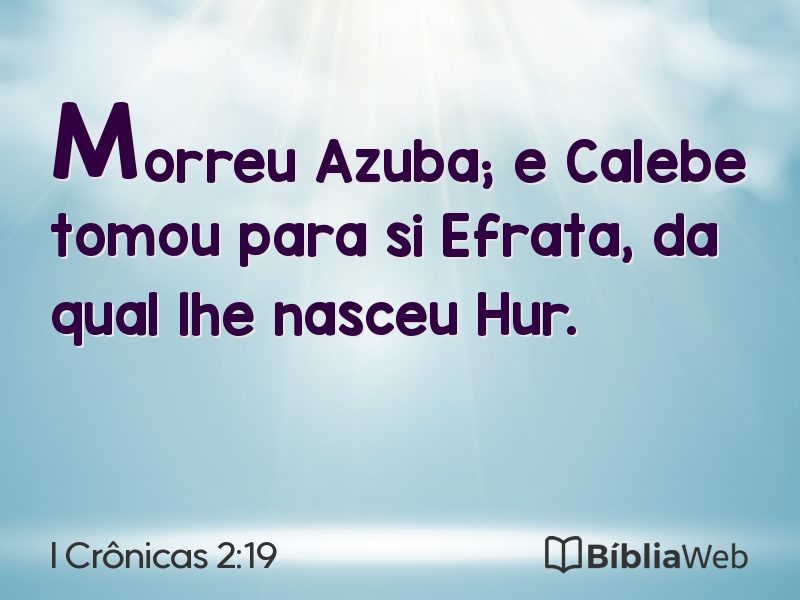 I Crônicas 2:19 em imagem para compartilhar
