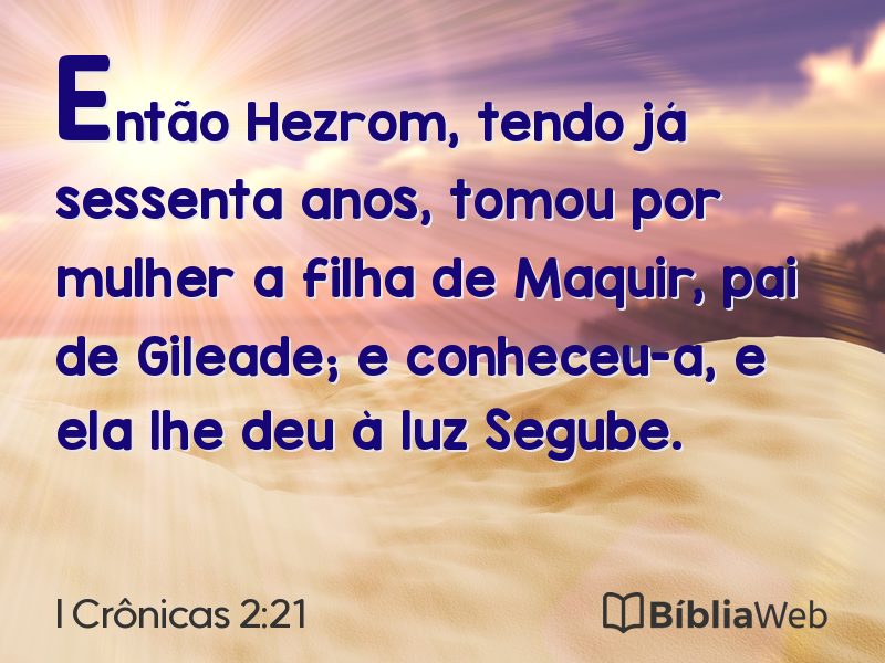 I Crônicas 2:21 em imagem para compartilhar