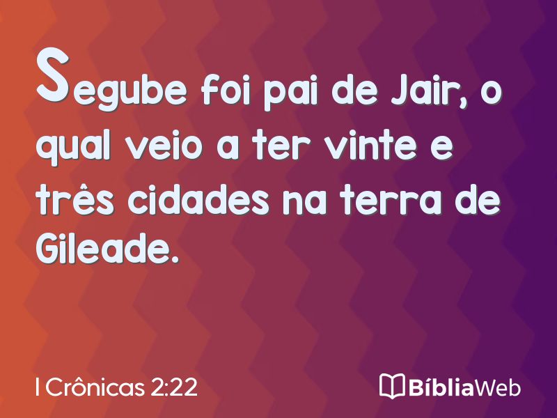 I Crônicas 2:22 em imagem para compartilhar