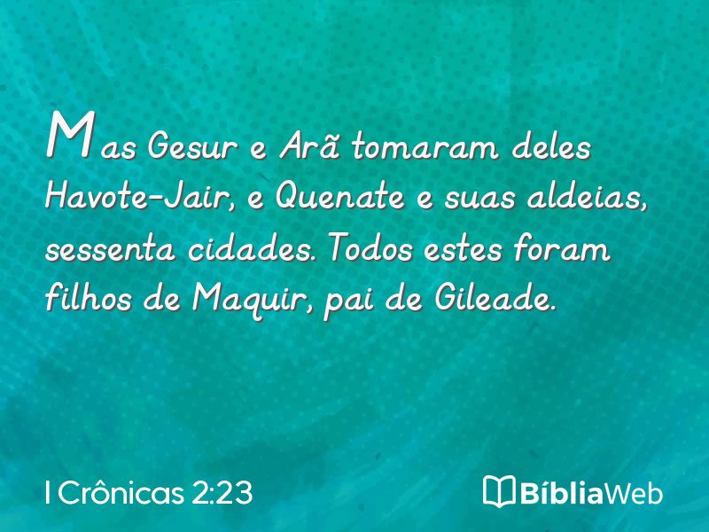 I Crônicas 2:23 em imagem para compartilhar